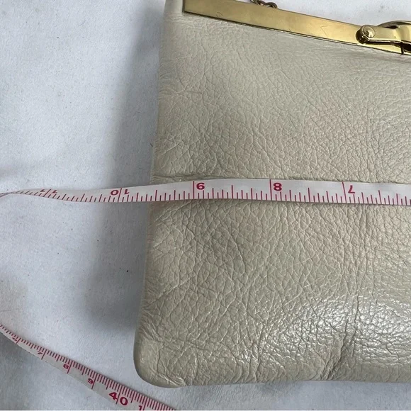 Vintage ETRA 1960s/70s Off White Genuine Leather Handbag Clutch - Picture 11 of 11